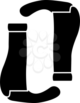 Bike Grips Icon. Black on White Background With Shadow. Vector Illustration.