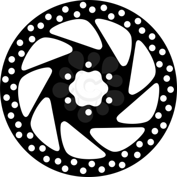 Bike Brake Disc Icon. Black on White Background With Shadow. Vector Illustration.