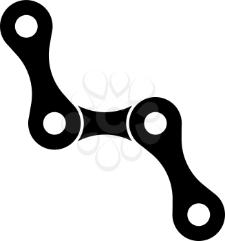 Bike Chain Icon. Black on White Background With Shadow. Vector Illustration.