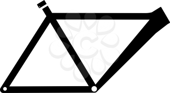 Bike Frame Icon. Black on White Background With Shadow. Vector Illustration.