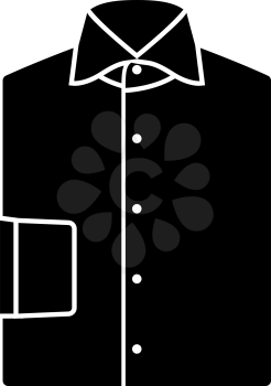 Folded Shirt Icon. Black Stencil Design. Vector Illustration.
