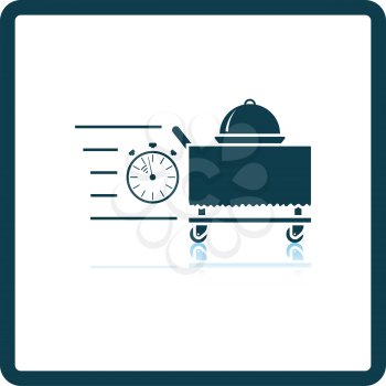 Fast Room Service Icon. Square Shadow Reflection Design. Vector Illustration.