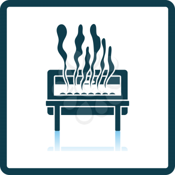 Chafing Dish Icon. Square Shadow Reflection Design. Vector Illustration.