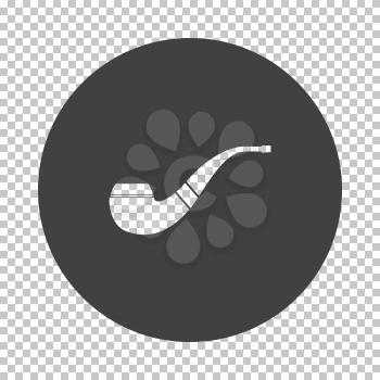 Smoking Pipe Icon. Subtract Stencil Design on Tranparency Grid. Vector Illustration.