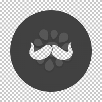 Poirot Mustache Icon. Subtract Stencil Design on Tranparency Grid. Vector Illustration.