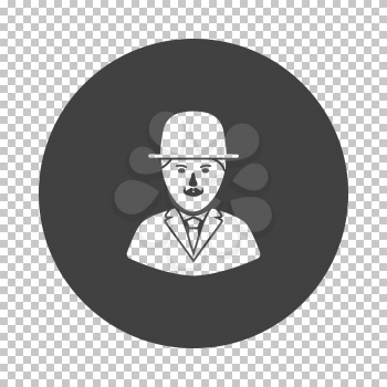 Detective Icon. Subtract Stencil Design on Tranparency Grid. Vector Illustration.