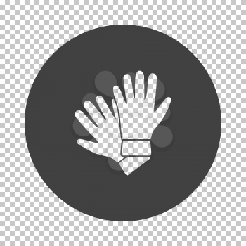 Criminal Gloves Icon. Subtract Stencil Design on Tranparency Grid. Vector Illustration.