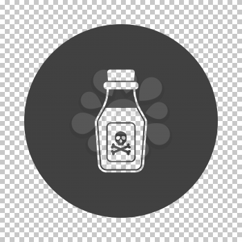 Poison Bottle Icon. Subtract Stencil Design on Tranparency Grid. Vector Illustration.
