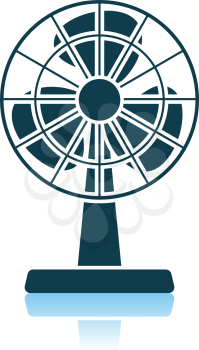 Electric Fan Icon. Shadow Reflection Design. Vector Illustration.