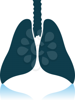 Human Lungs Icon. Shadow Reflection Design. Vector Illustration.