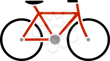 Bike Icon. Flat Color Design. Vector Illustration.