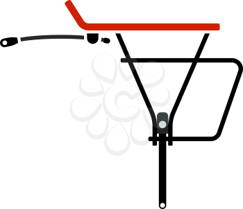 Bike Luggage Carrier Icon. Flat Color Design. Vector Illustration.