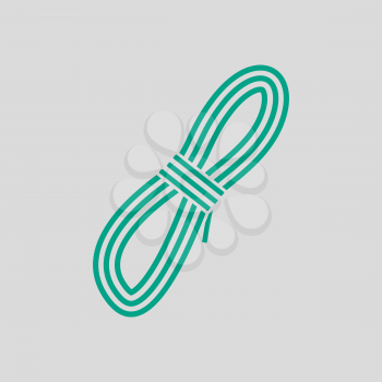Climbing Rope Icon. Green on Gray Background. Vector Illustration.