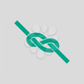 Alpinist Rope Knot Icon. Green on Gray Background. Vector Illustration.