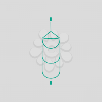 Alpinist Step Ladder Icon. Green on Gray Background. Vector Illustration.