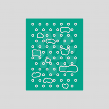 Alpinist Training Wall Icon. Green on Gray Background. Vector Illustration.