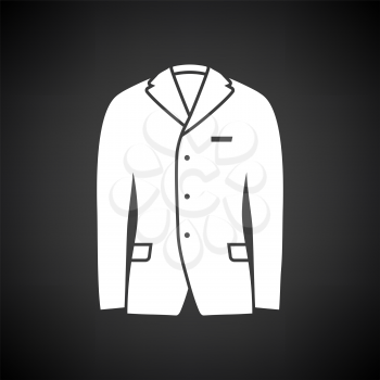 Business Suit Icon. White on Black Background. Vector Illustration.