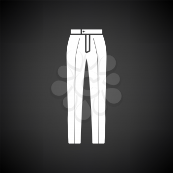 Business Trousers Icon. White on Black Background. Vector Illustration.