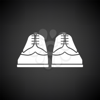 Business Shoes Icon. White on Black Background. Vector Illustration.