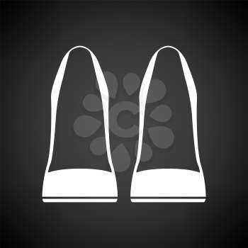 Business Woman Shoes Icon. White on Black Background. Vector Illustration.