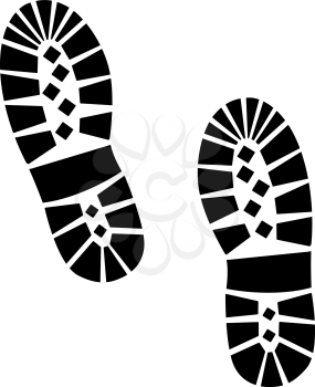 Boot Print Icon. Black Stencil Design. Vector Illustration.