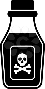 Poison Bottle Icon. Black Stencil Design. Vector Illustration.