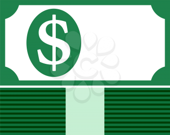 Banknote On Top Of Money Stack Icon. Flat Color Design. Vector Illustration.