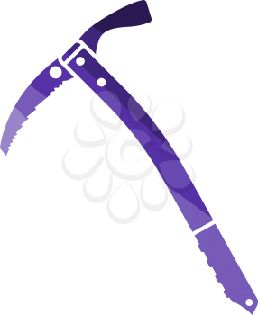 Ice Axe Icon. Flat Color Ladder Design. Vector Illustration.