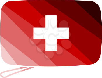 Alpinist First Aid Kit Icon. Flat Color Ladder Design. Vector Illustration.