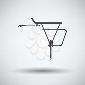 Bike Luggage Carrier Icon. Dark Gray on Gray Background With Round Shadow. Vector Illustration.