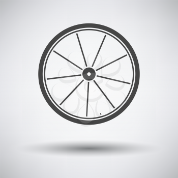 Bike Wheel Icon. Dark Gray on Gray Background With Round Shadow. Vector Illustration.