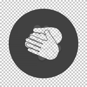 Hand Washing Icon. Subtract Stencil Design on Tranparency Grid. Vector Illustration.