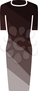 Business Woman Dress Icon. Flat Color Ladder Design. Vector Illustration.
