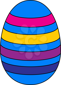 Easter Egg With Ornate Icon. Editable Outline With Color Fill Design. Vector Illustration.