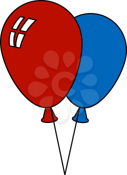 Two Balloons Icon. Editable Outline With Color Fill Design. Vector Illustration.