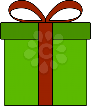 Gift Box Icon. Editable Outline With Color Fill Design. Vector Illustration.