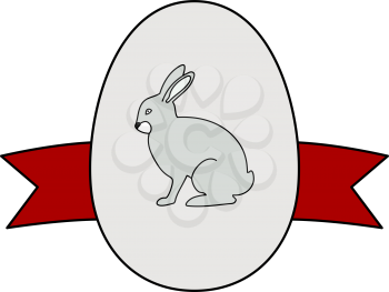 Easter Egg With Ribbon Icon. Editable Outline With Color Fill Design. Vector Illustration.