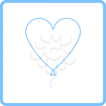 Heart Shape Balloon Icon. Blue Frame Design. Vector Illustration.