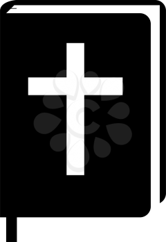 Holly Bible Icon. Black Glyph Design. Vector Illustration.
