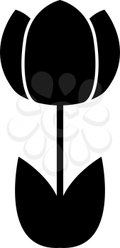 Spring Flower Icon. Black Glyph Design. Vector Illustration.