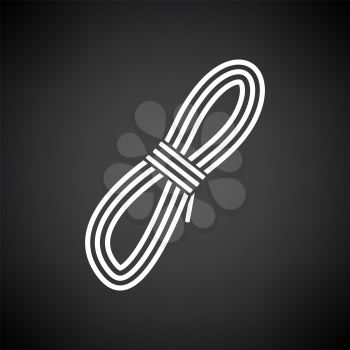Climbing Rope Icon. White on Black Background. Vector Illustration.