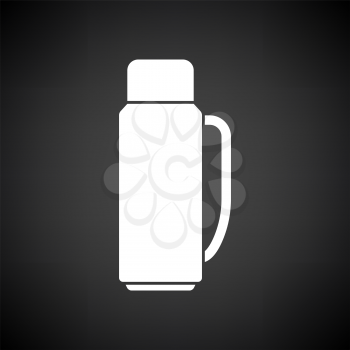 Alpinist Vacuum Flask Icon. White on Black Background. Vector Illustration.