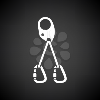Alpinist Self Rescue System Icon. White on Black Background. Vector Illustration.