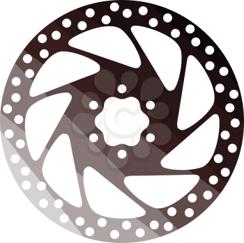 Bike Brake Disc Icon. Flat Color Ladder Design. Vector Illustration.