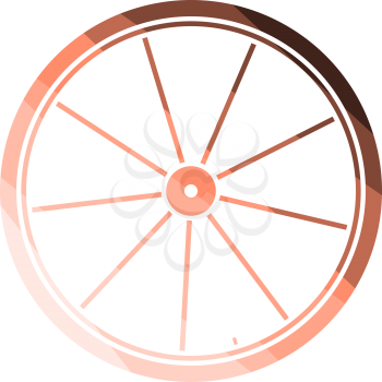 Bike Wheel Icon. Flat Color Ladder Design. Vector Illustration.