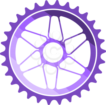 Bike Gear Star Icon. Flat Color Ladder Design. Vector Illustration.