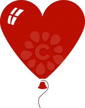 Heart Shape Balloon Icon. Flat Color Design. Vector Illustration.