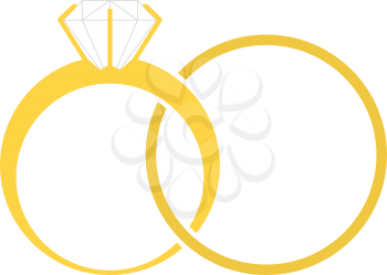 Wedding Rings Icon. Flat Color Design. Vector Illustration.