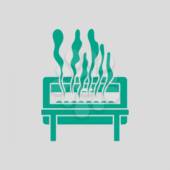 Chafing Dish Icon. Green on Gray Background. Vector Illustration.