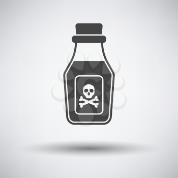 Poison Bottle Icon. Dark Gray on Gray Background With Round Shadow. Vector Illustration.
